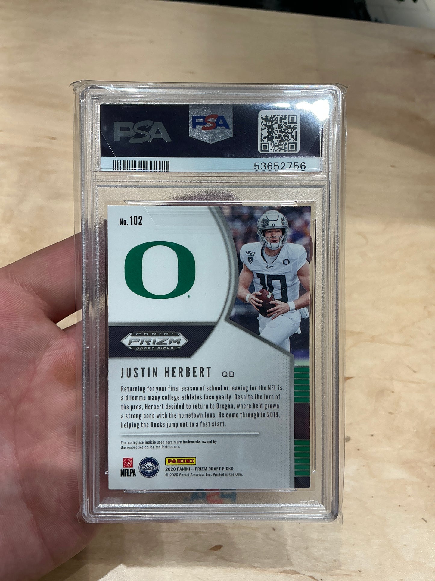 Justin Herbert Prizm PSA 9