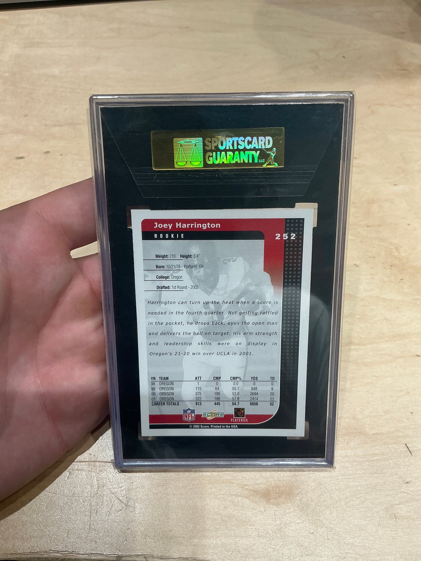 Joe Harrington 2002 Rookie SGC 10