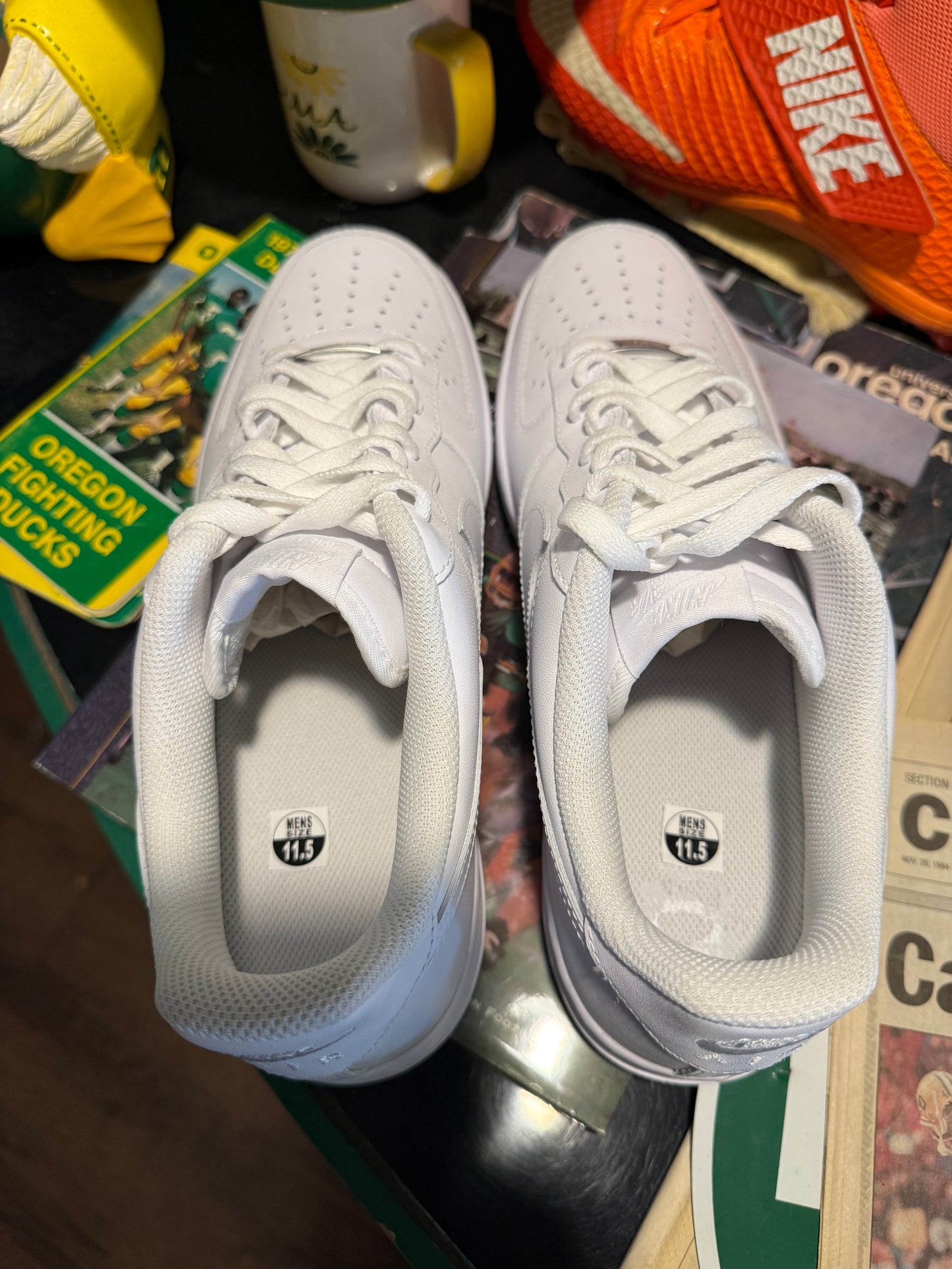 Oregon Nike Air Force 1 Baseball Team Issued Size 11.5 New