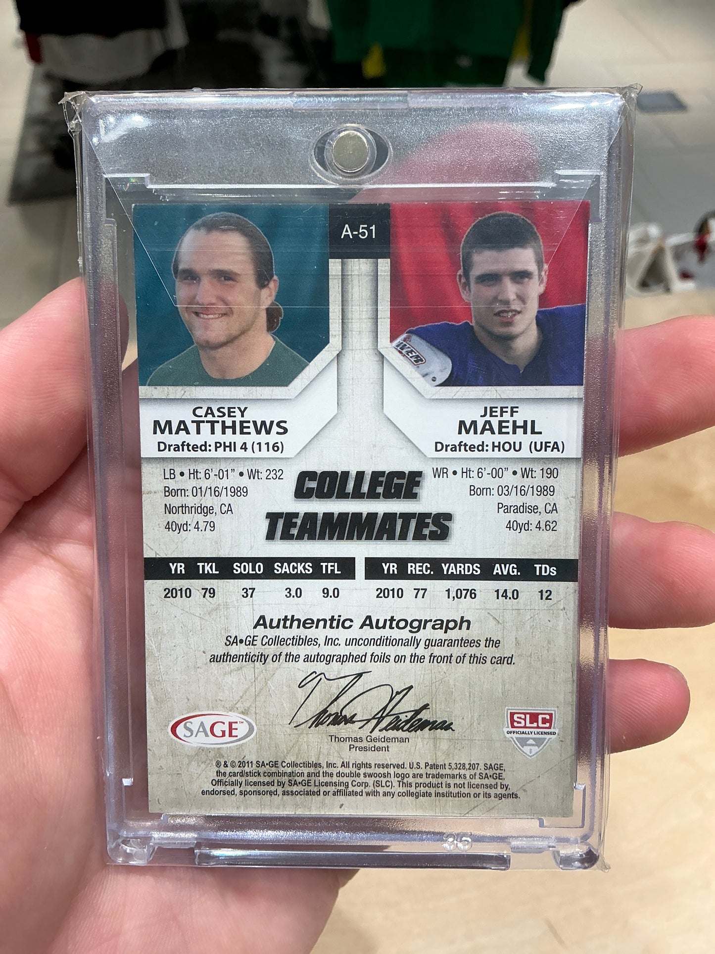 Jeff Maehl & Casey Matthews Auto 56/200