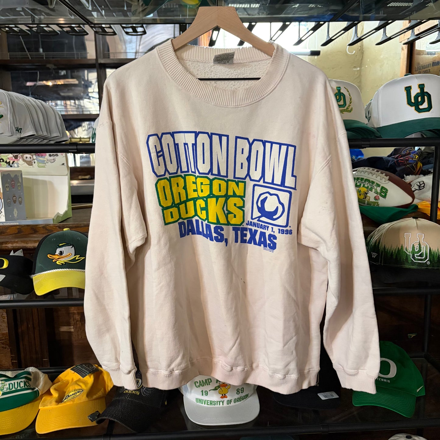 White UO Cotton Bowl Crewneck: XL