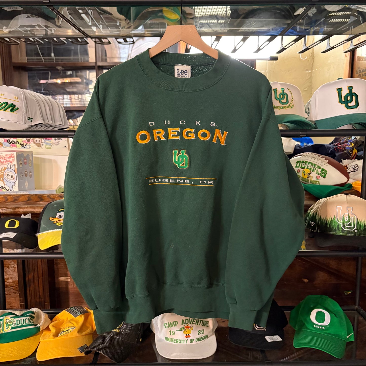 Green Oregon Ducks Crewneck: L