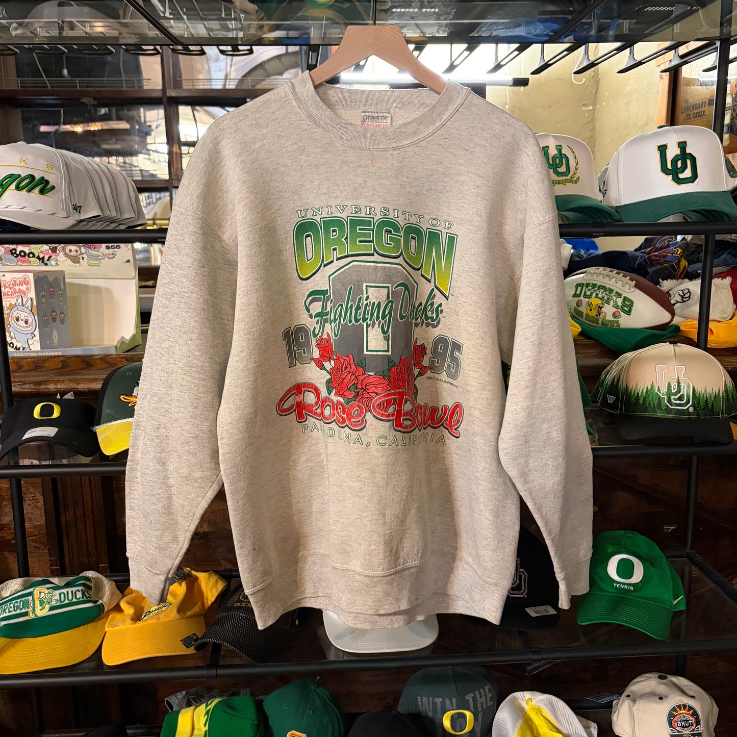 Grey Fighting Ducks ‘95 Rose bowl Crewneck: XL