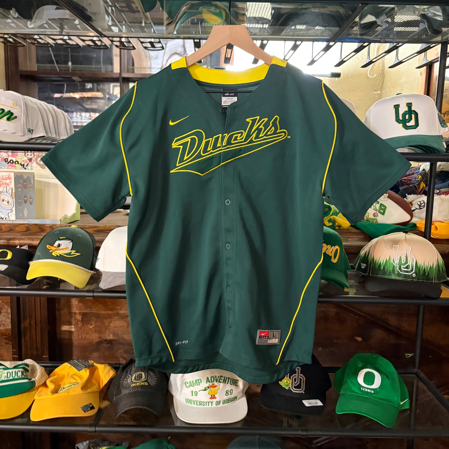 Green Oregon Baseball Jersey: Youth L