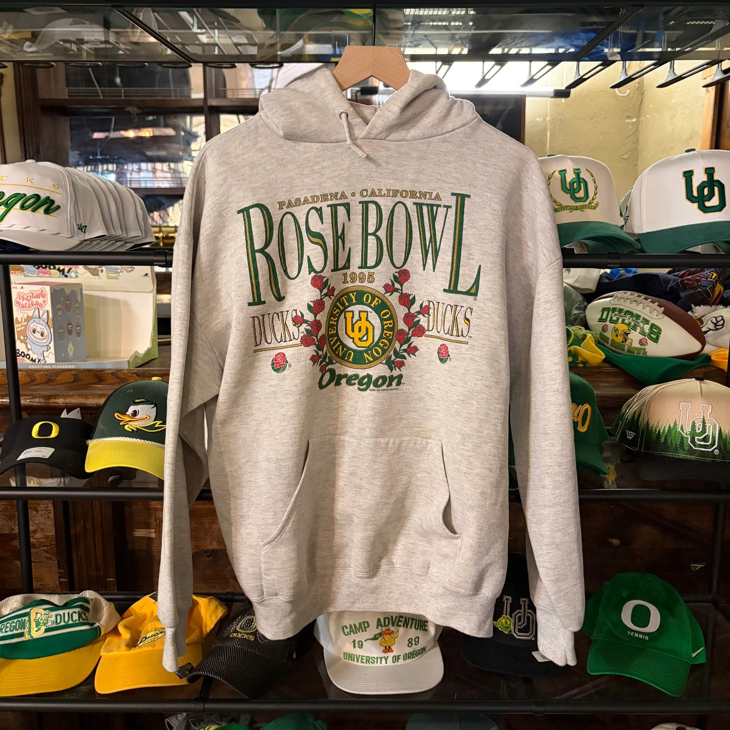 Grey Oregon Ducks ‘95 Rose Bowl Hoodie: XL