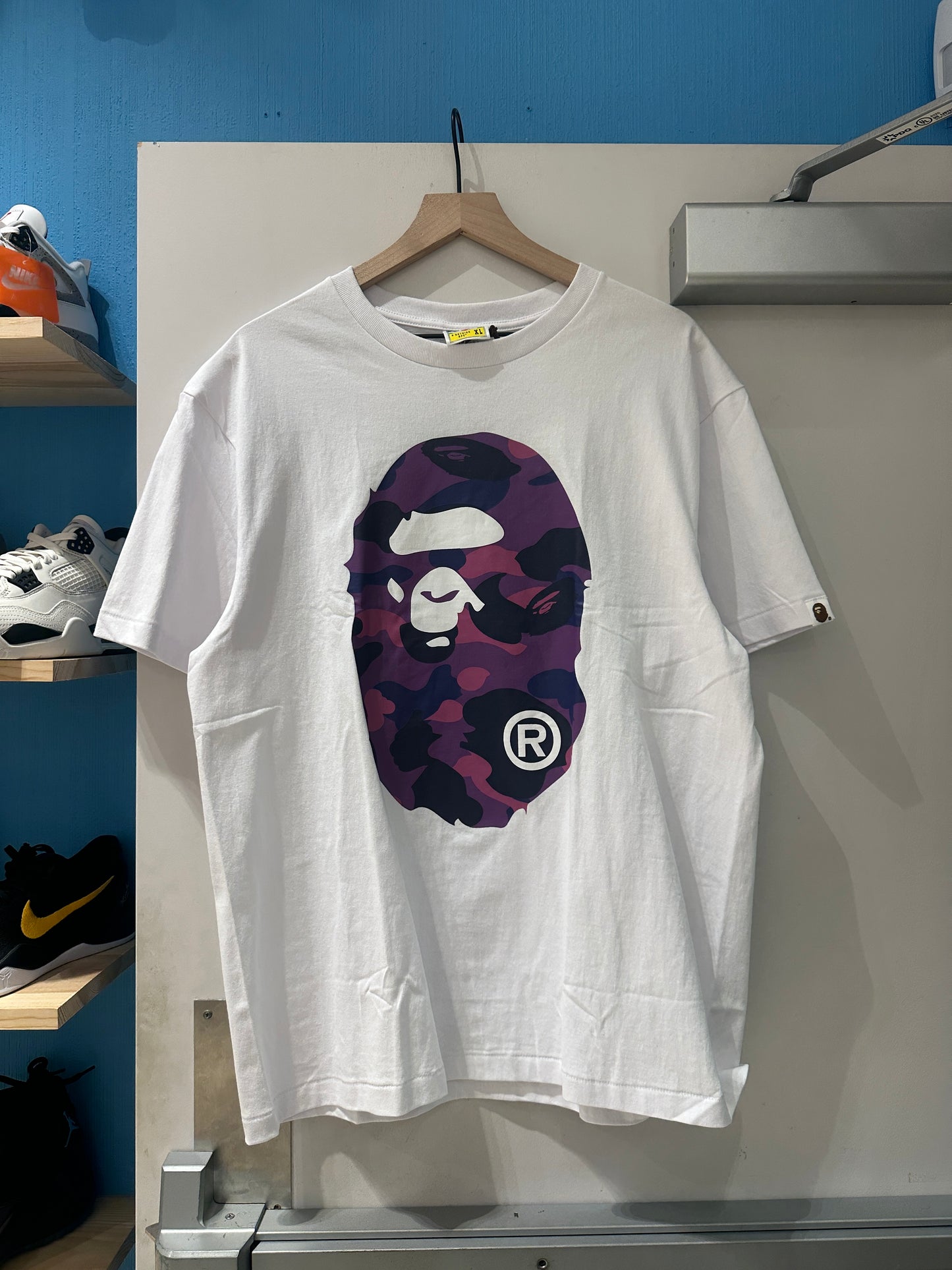 Purple/White Camo Bape Big Head tee