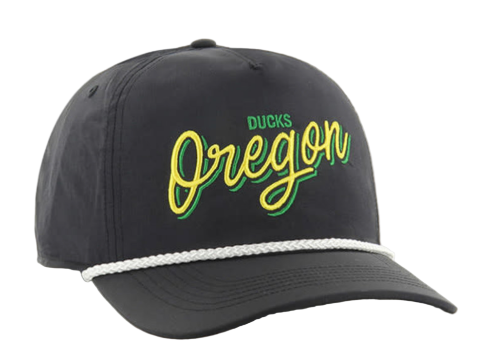 47' Oregon Black Rope Snapback Hat