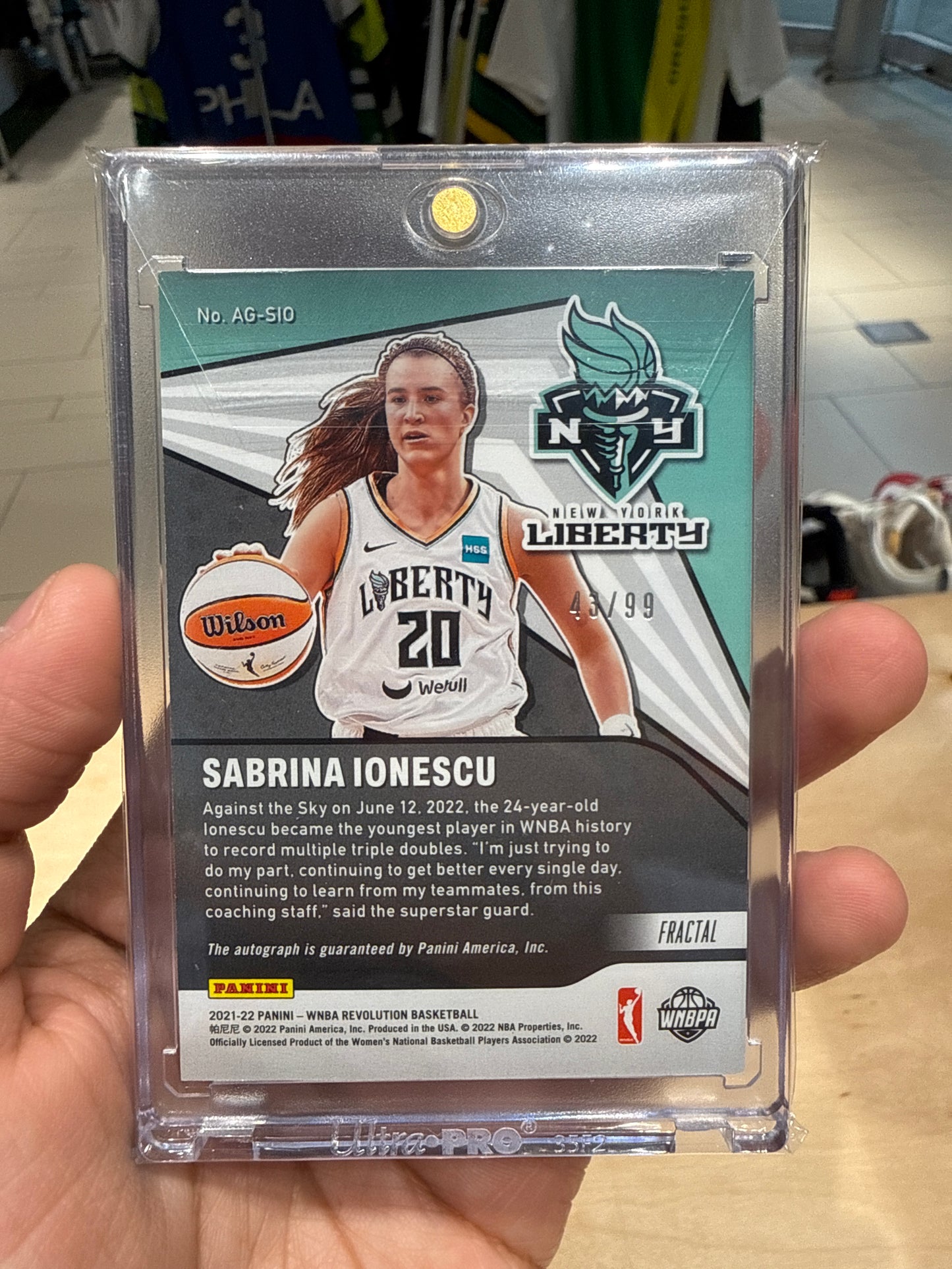 Sabrina Ionescu Auto 43/99