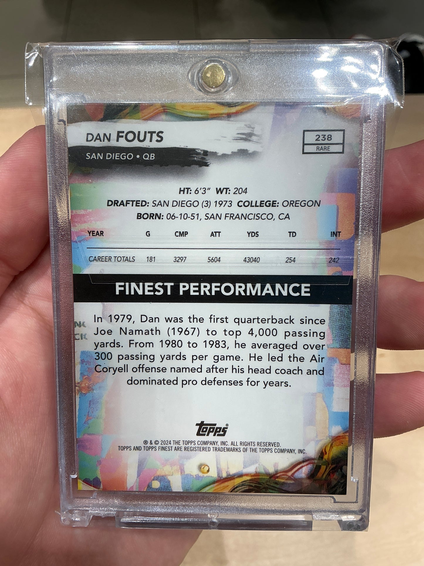 Dan Fouts Card 2/10