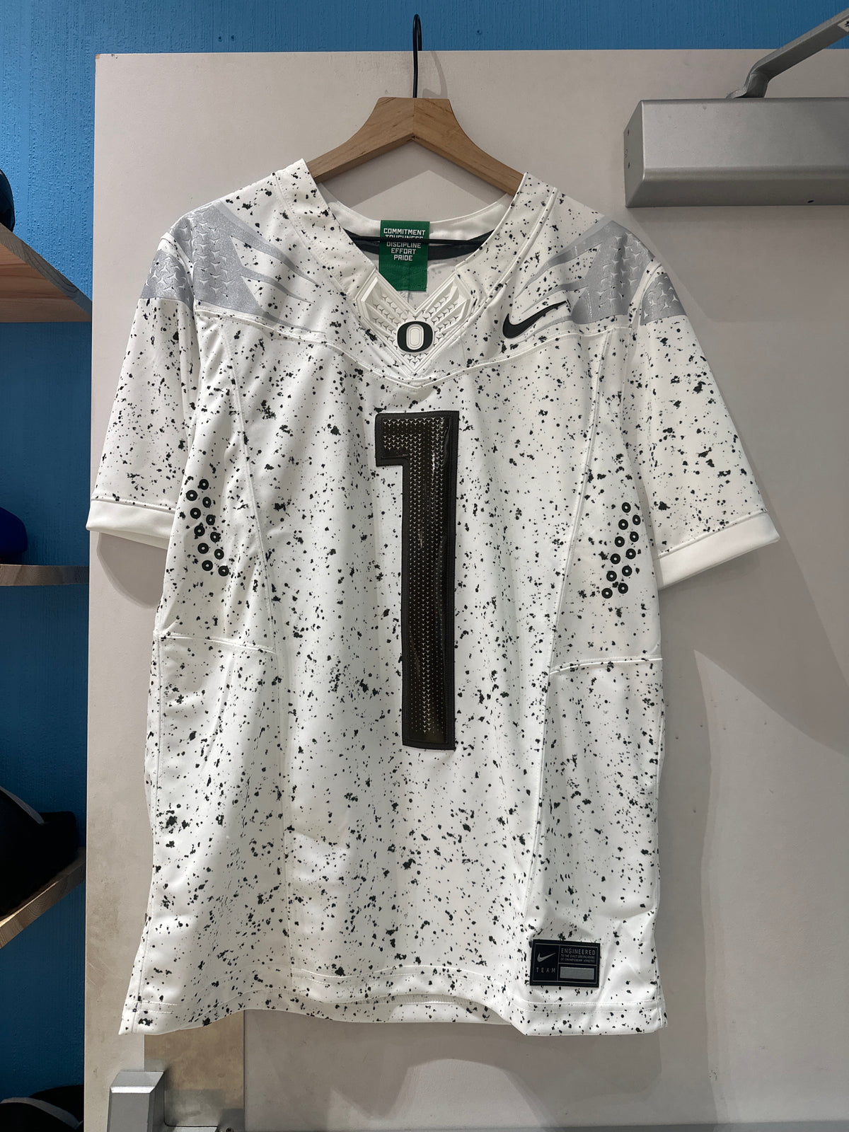 Oregon Rare Eggshell Football Jersey #1(S)