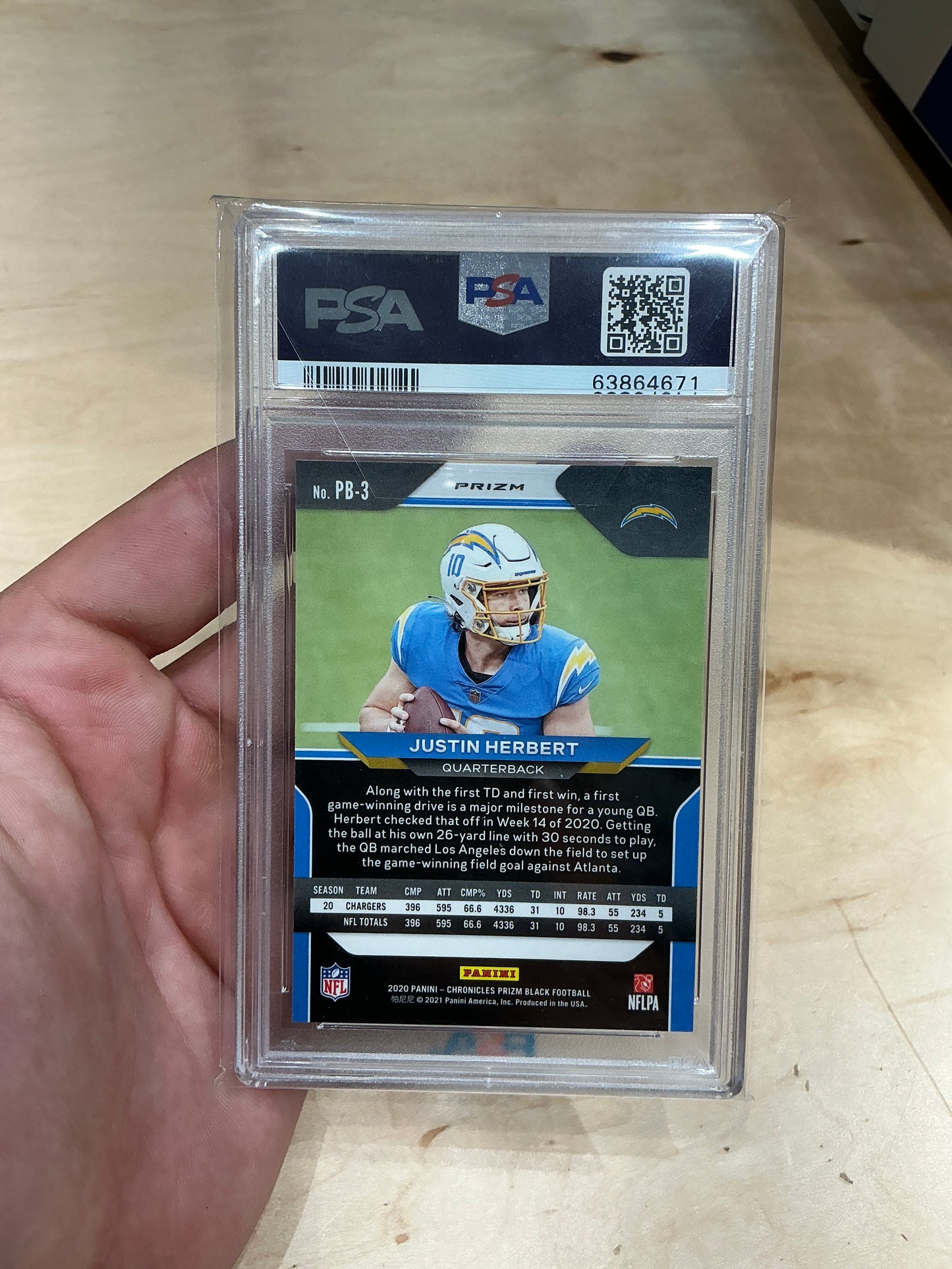Justin Herbert PSA 8