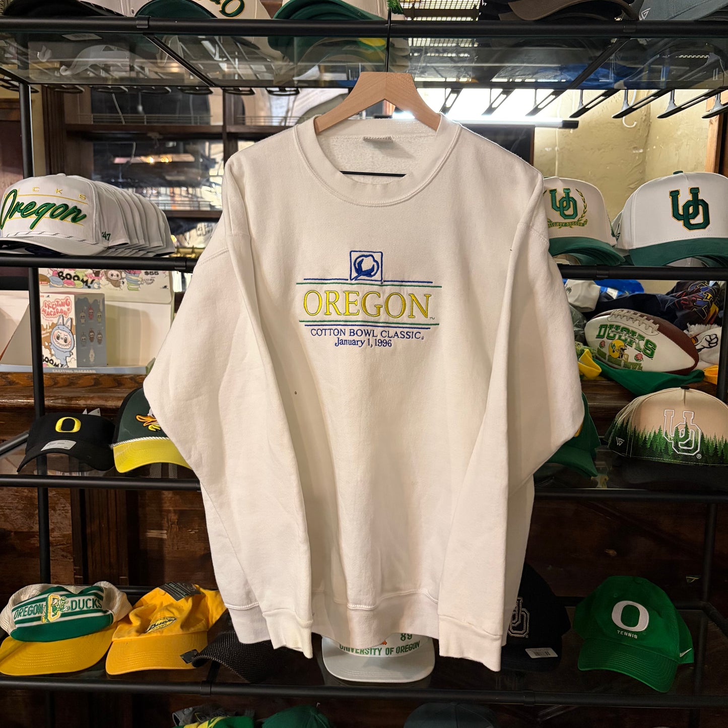 White Oregon ‘96 Cotton Bowl Crewneck: XL