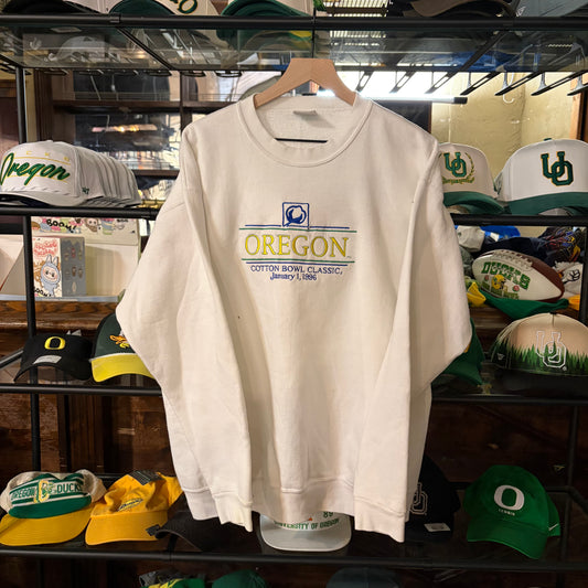 White Oregon ‘96 Cotton Bowl Crewneck: XL