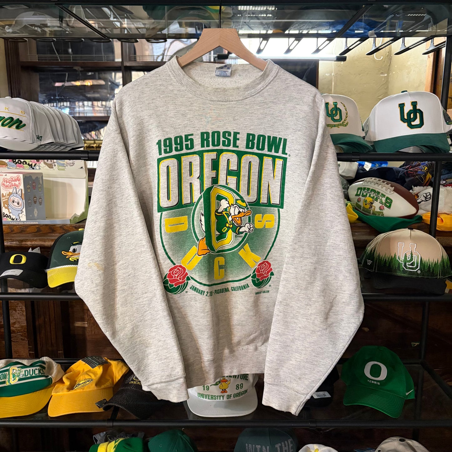 Grey Oregon ‘95 Rose Bowl Crewneck:  XL