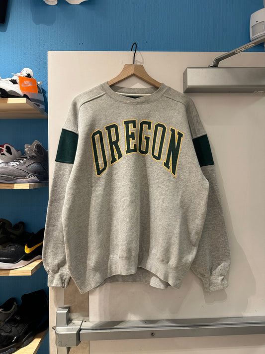 90s Oregon Spellout Crew Grey