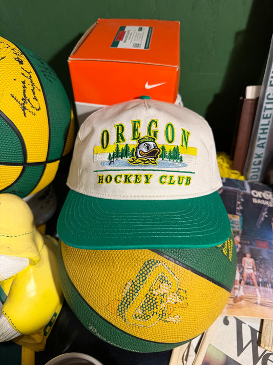Oregon Ducks Hockey Snapback White Trees