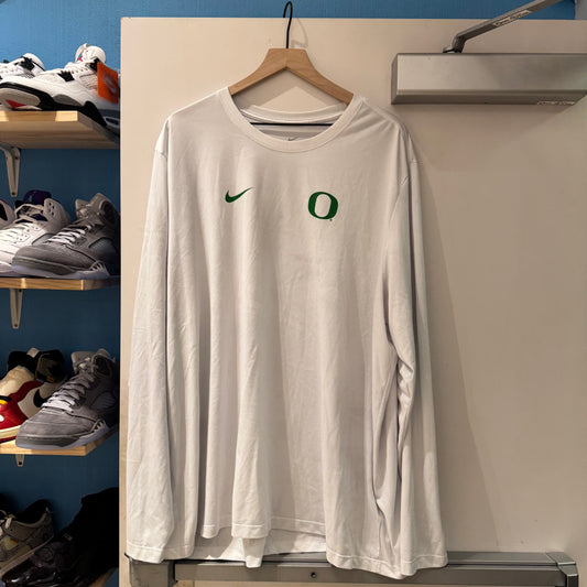White UO Dri Fit Long Sleeve