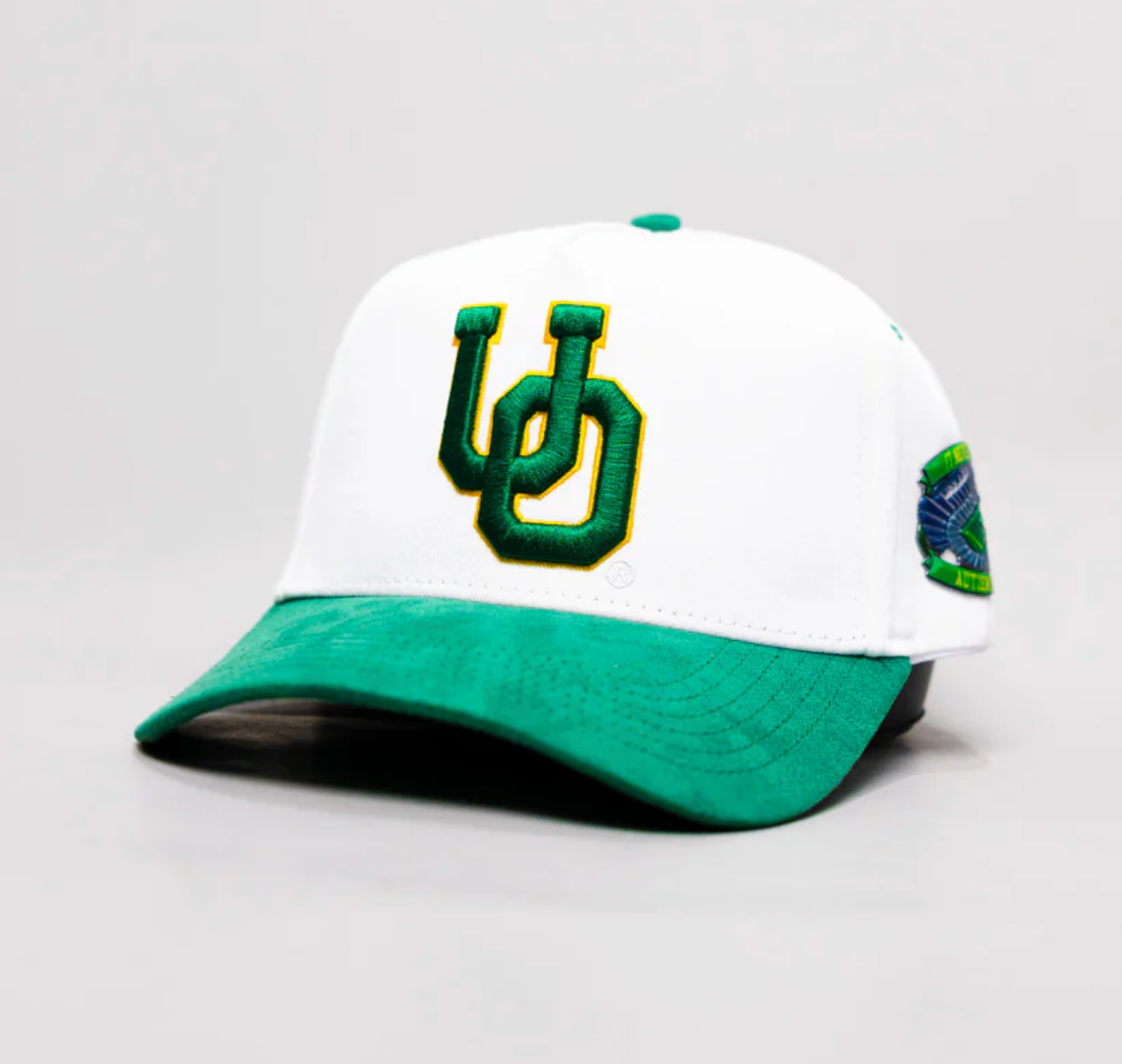 OREGON STADIUM PATCH/ WHITE/ GREEN SUEDE