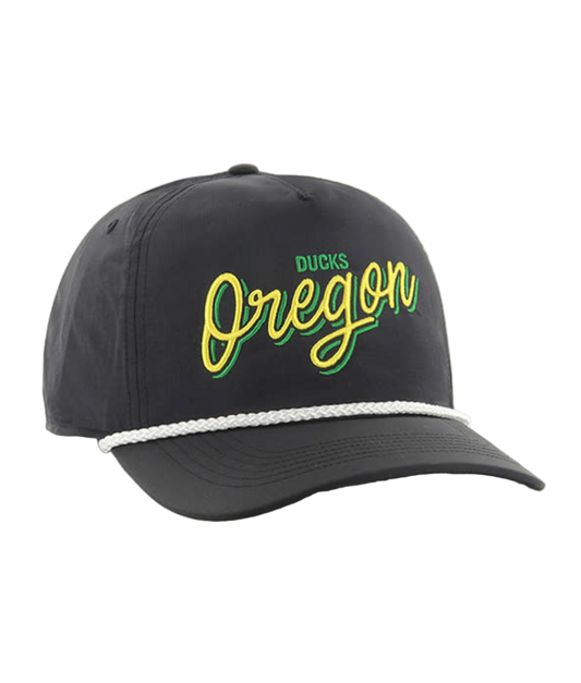 47' Oregon Black Rope Snapback Hat